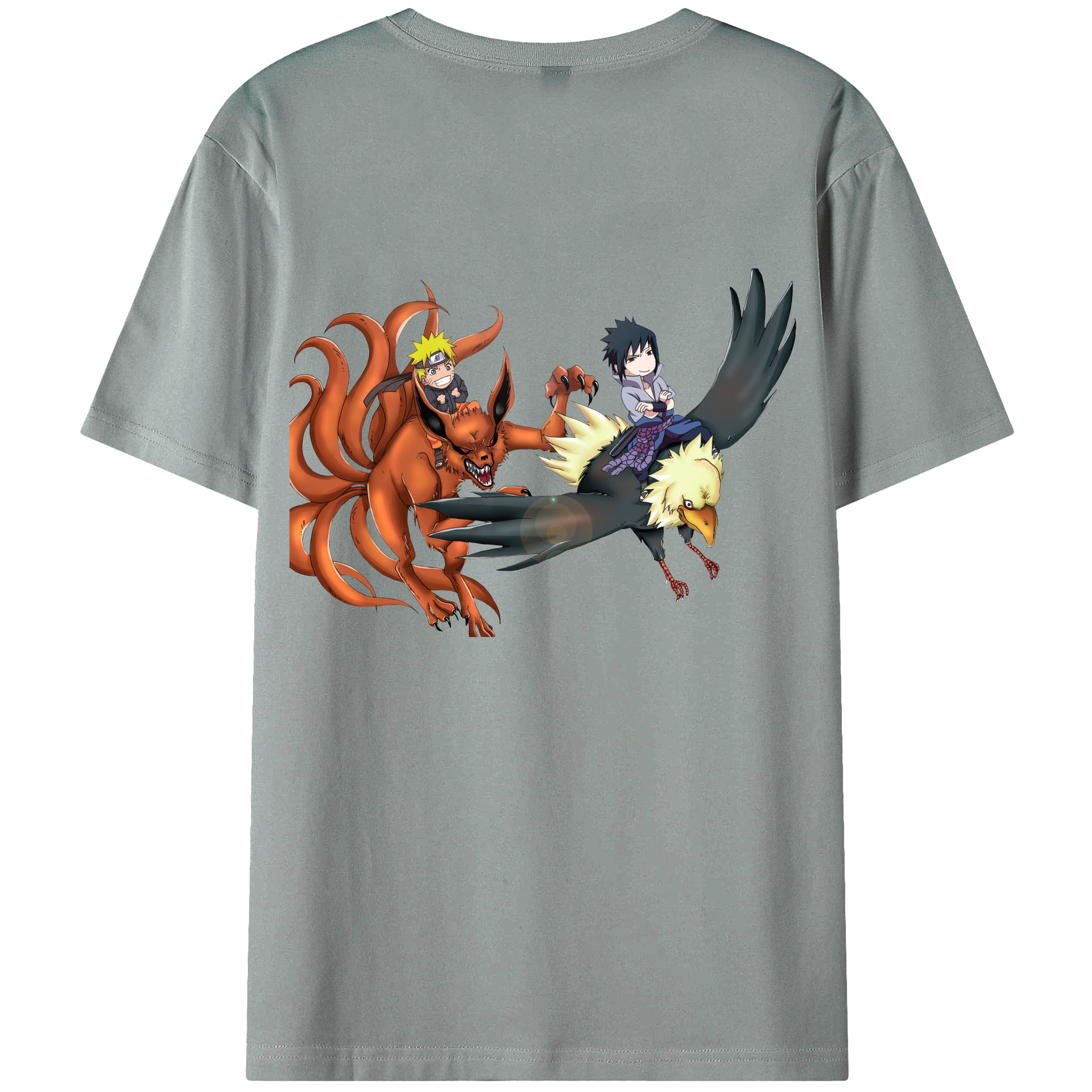 （画像用） NARUTO -ナルト- うずまき ナルト Uzumaki Naruto 綿100％ メンズ半袖Tシャツ（バックプリント） 通気性